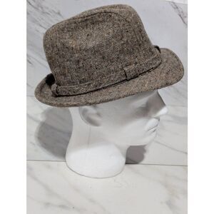Botany 500 Vintage Men's Brown Tweed Wool Fedora Hat Size S
